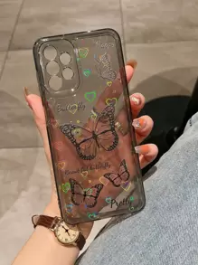 Tpu Transparent Black Colorful Painting Laser-cut Protective Space-themed Phone Case - Black - View 1