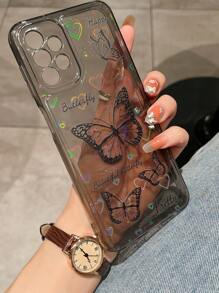 Tpu Transparent Black Colorful Painting Laser-cut Protective Space-themed Phone Case - Black - View 2