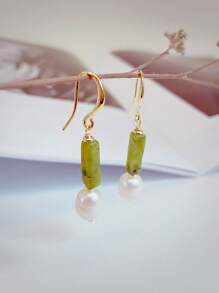 Hoa tai thời trang thả ngọc trai giả để đeo hàng ngày - Nhiều màu - Xem 1