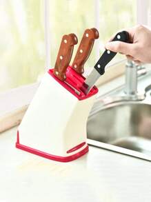 1 pieza de plástico Cuchillo almacenamiento modernista multifuncional Herramienta porta cuchillos para cocina - Rojo - Ver 3