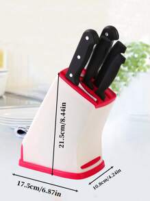 1 pieza de plástico Cuchillo almacenamiento modernista multifuncional Herramienta porta cuchillos para cocina - Rojo - Ver 4