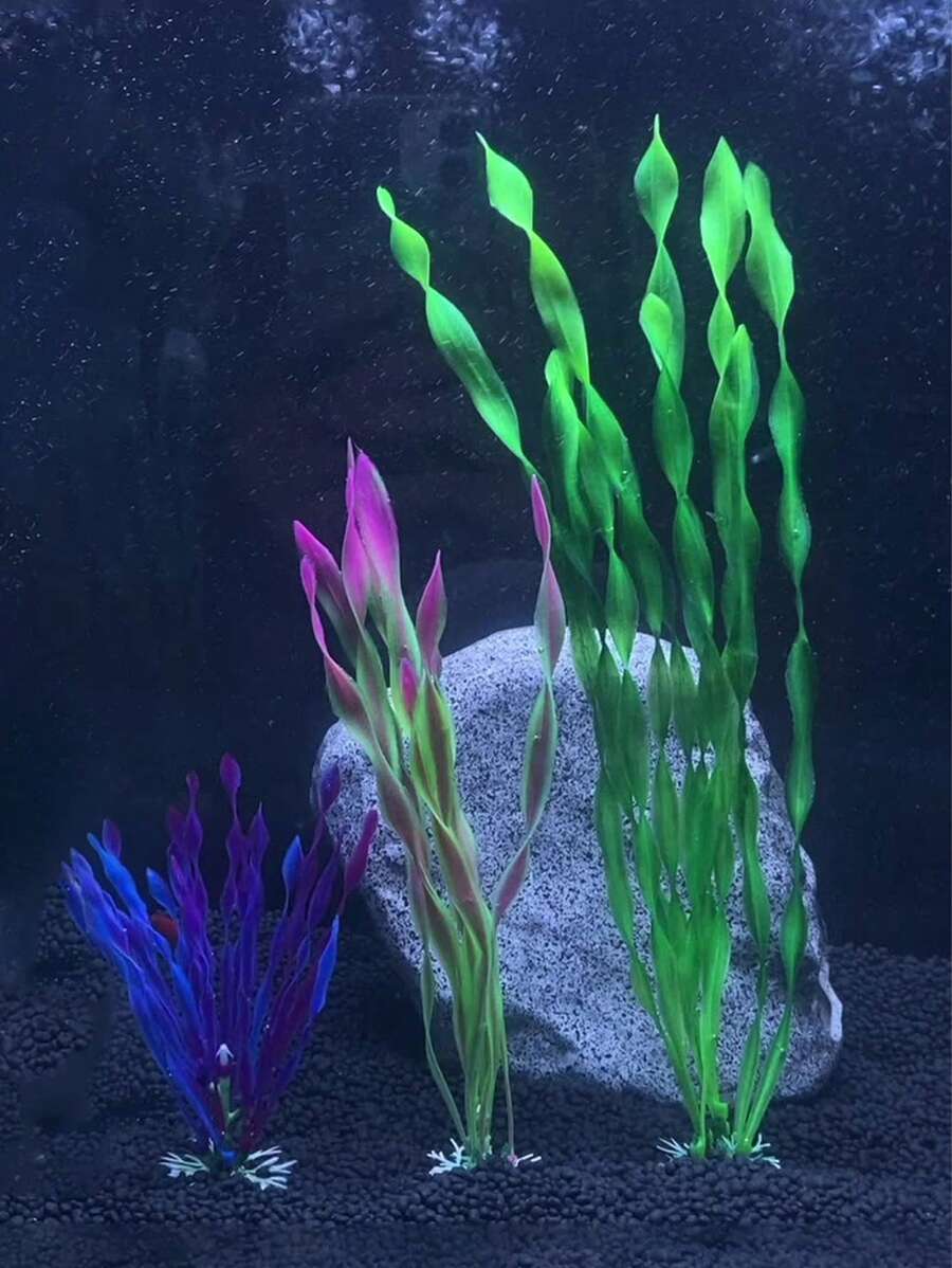 10入組隨機人工水草設計裝飾物適用於水族館適用於裝飾用品 - 彩色 - 查看 1