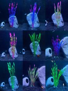 10入組隨機人工水草設計裝飾物適用於水族館適用於裝飾用品 - 彩色 - 查看 2
