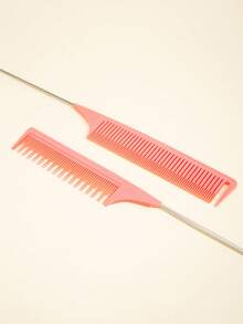 2 piezas cola de rata cortes de cabello Peine Set - Rosa - Ver 3