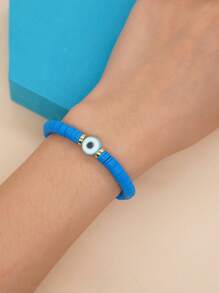 邪惡之眼裝飾串珠手鏈 - 彩色 - 查看 3