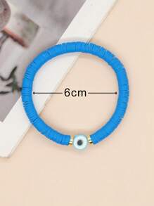 邪惡之眼裝飾串珠手鏈 - 彩色 - 查看 4