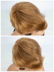 Short Straight Pixie Cut Colored Human Hair Wig With Bangs - S1/27 - View 7