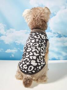 1PC Da Báo Pet Tank Cho Chó Và Mèo Cho Mùa Hè - Đen và trắng - Xem 2