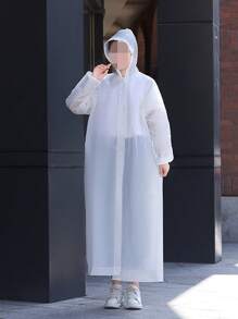 1入組EVA雨衣家用極簡透明雨披 - 白色 - 查看 1