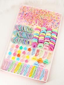 Bộ phụ kiện tóc thiết kế hoa 695 chiếc - Nhiều màu - Xem 1