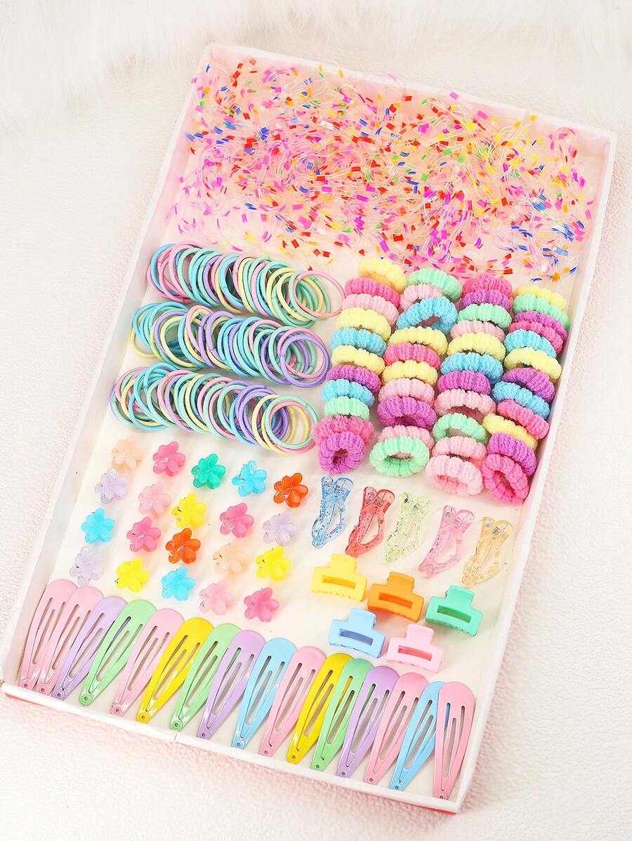 Bộ phụ kiện tóc thiết kế hoa 695 chiếc - Nhiều màu - Xem 1