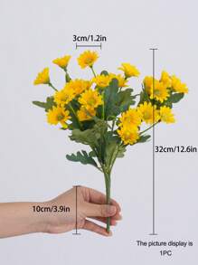 1束塑膠擬真花雛菊設計人造花束裝飾用品 - 黃色 - 查看 5