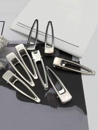 8pcs Women Water Drop Design Fashion Hair Clip For Daily Use Casual Claw Clips Hair Claws Hair Barrettes, School Stuff, Hair Accessories