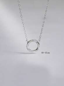 1 Vòng Cổ Mặt Dây Chuyền Tròn Mobius Cho Nữ, Đa Năng Đơn Giản Thời Trang Thanh Lịch - Bạc - Xem 3