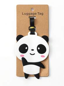 Creative Fashionable Silicone Portable Travel Luggage Tag - Perfect For Labeling Your Suitcase & Keeping Your Belongings Secure! Vacation Accessoriesfor Holiday Season Travel Essentials For Travel Backpack Travel Bag Luggage Suitcase Travel Gear Back To School Bag For School School Accessories School Stuff - Black and White - View 1