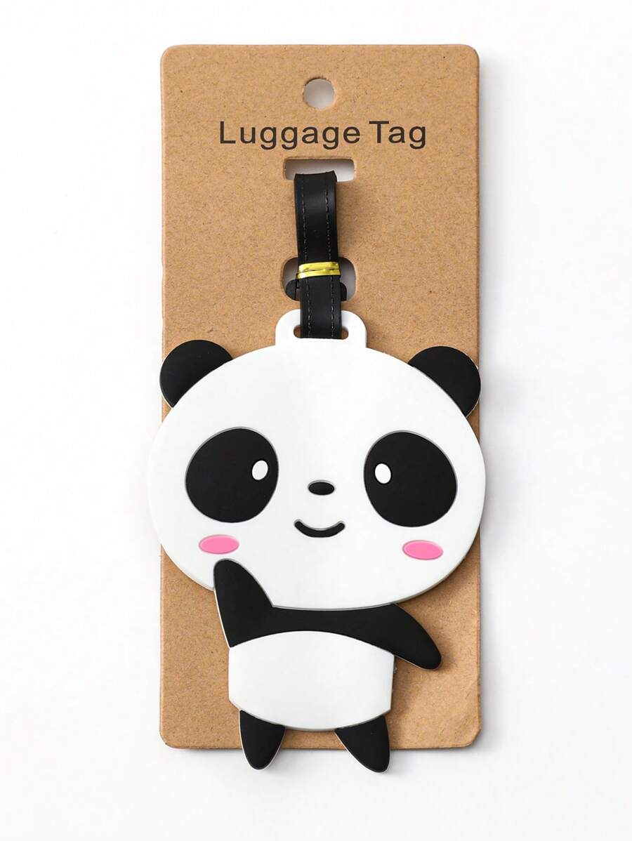 Creative Fashionable Silicone Portable Travel Luggage Tag - Perfect For Labeling Your Suitcase & Keeping Your Belongings Secure! Vacation Accessoriesfor Holiday Season Travel Essentials For Travel Backpack Travel Bag Luggage Suitcase Travel Gear Back To School Bag For School School Accessories School Stuff - Black and White - View 1