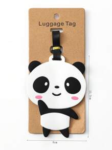 Creative Fashionable Silicone Portable Travel Luggage Tag - Perfect For Labeling Your Suitcase & Keeping Your Belongings Secure! Vacation Accessoriesfor Holiday Season Travel Essentials For Travel Backpack Travel Bag Luggage Suitcase Travel Gear Back To School Bag For School School Accessories School Stuff - Black and White - View 2
