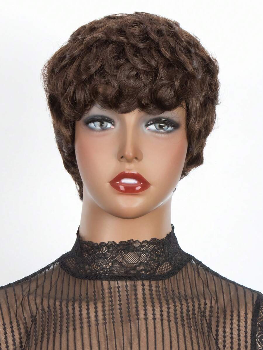 Tóc Giả Xoăn Ngắn Có Bangs - S3 - Xem 1