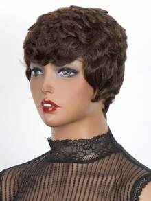 Tóc Giả Xoăn Ngắn Có Bangs - S3 - Xem 4