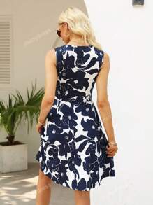 Boho Bloemen Volledig geprint Jurk Zak Wrap