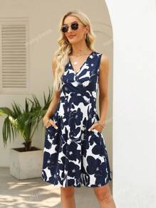 Boho Bloemen Volledig geprint Jurk Zak Wrap