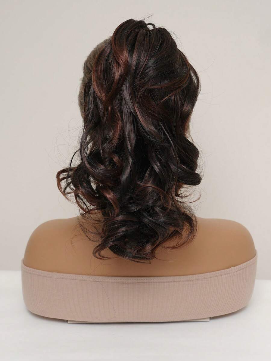 Medium Curly Ponytail Synthetic Hair Extension - Multicolor - View 1