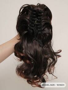 Medium Curly Ponytail Synthetic Hair Extension - Multicolor - View 2