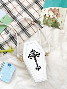 Ví đeo chéo Gothic Túi mới lạ PU cho bữa tiệc - trắng - Xem 2