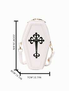 Ví đeo chéo Gothic Túi mới lạ PU cho bữa tiệc - trắng - Xem 5