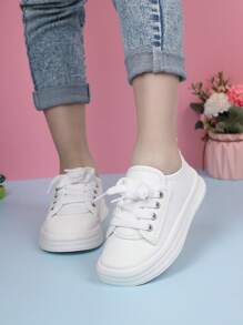 Giày trượt patin thể thao cho bé gái có dây buộc ngoài trời - trắng - Xem 6