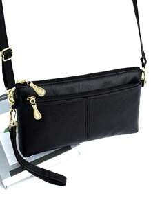 Small Square Bag Solid Colour Elegant Style - Black - View 5