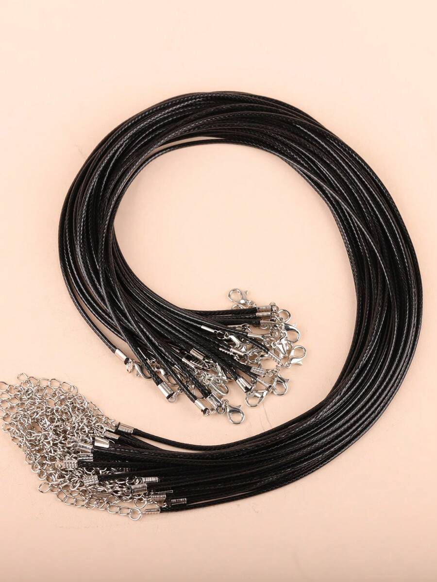 30股/套休閒線DIY首飾配件適合女士DIY首飾製作 - 黑色 - 查看 1