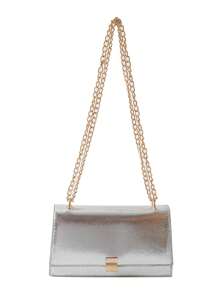 Minimalist Square Bag Small Flap Funky Silver - Silver - View 1
