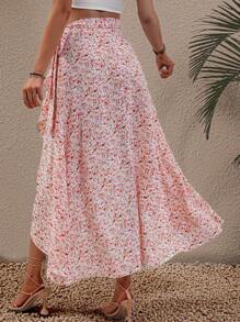 Breezaya Váy nữ Thắt nút Viên lá sen Trọn gói Họa tiết hoa Boho - Nhiều màu - Xem 2