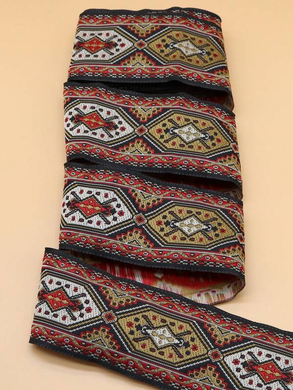 PH PandaHall Boho Jacquard Band - 9,14 M Blumig Verziert, 4 Cm Breit - Ethnischer Stil Für Taschen, Kleidung & Deko