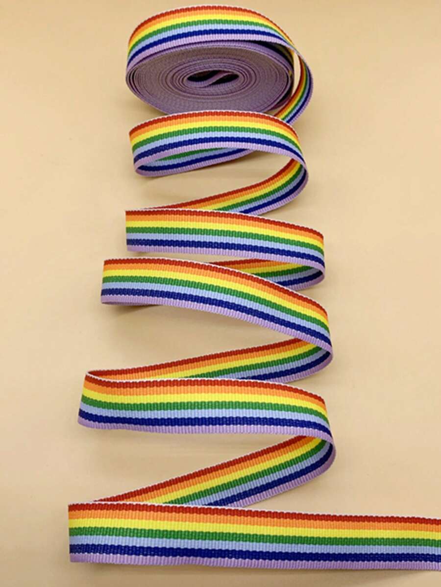 1 cuộn Cầu Vồng Họa Tiết Sọc DIY Webbing Ren, Khối Màu Hiện Đại Dạ Nỉ Thiết Kế May Dải Trang Trí May - Nhiều màu - Xem 1
