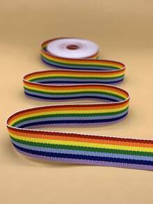 1 cuộn Cầu Vồng Họa Tiết Sọc DIY Webbing Ren, Khối Màu Hiện Đại Dạ Nỉ Thiết Kế May Dải Trang Trí May - Nhiều màu - Xem 3
