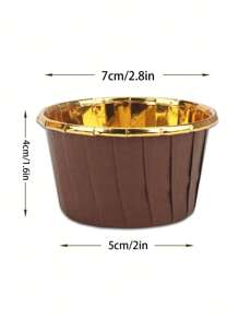 50pcs/Pack Gold Aluminum Foil Cupcake Liners, Grease-Proof & Heat-Resistant Cupcake Baking Cups For Muffins, Cheesecakes And Brownies, Great For Family Gathering, Christmas, Thanksgiving, Birthday Parties