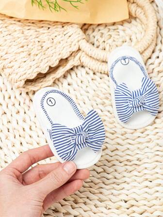 Baby Girls Striped Pattern Fun Knot Cute Slingback Sandals For Summer