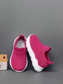 女嬰一腳蹬舒服運動跑步鞋適用於戶外 - 玫紅色 - 查看 6
