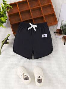 男嬰3入組字母補丁細節前打結短褲 - 彩色 - 查看 5