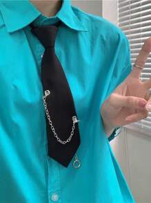 1 Pieza Corbata Decorativa De Cadena Duradera, Versátil Y Elegante Para La Vida Diaria Para Decoración - Negro - Ver 5