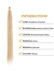 10 cái Nối dài tóc Dreadlock tổng hợp bện dài thêm - Màu be - Xem 4