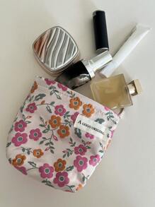 Flower Print Makeup Bag Y2K Aesthetic Cosmetic Bag Travel Bag For Makeup Bag Makeup Pouch Skincare Bag Toiletry Bag Packing Cubes, Travel Essentials Cruise Essentials Dorm Essentials, Wedding Bridesmaid Gifts, Mom Gifts, Birthday Gifts, Gifts For Friends And Teachers, Home Decor, Bathroom Living Room Bedroom Decor, Bathroom Organizer, Jewelry Organizer, Lip Oil Organizer, Nail Polish Organizer Storage Makeup Organizer Makeup Case,Gifts For Women,Christmas Gifts,Gift Ideas For Women - Multicolor - View 3