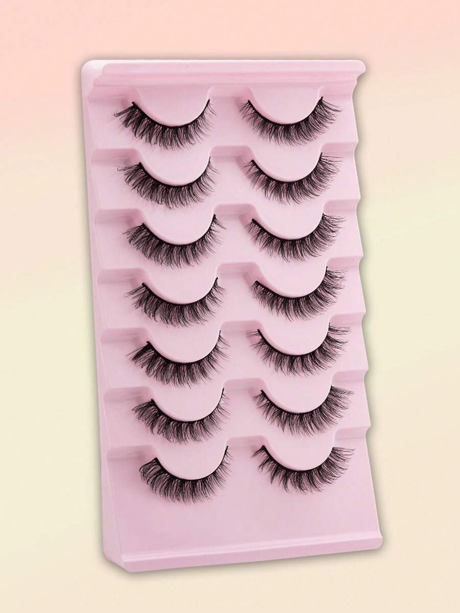 7pairs Extra Long False Eyelashes - Black - View 1