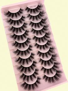 HBZGTLAD 10 Pairs 3D Faux Mink Eyelashes, Natural & Dramatic Fluffy Long False Lashes Strip Lashes,Lashes,Eyelashes,Fake Lashes - Black - View 1