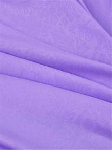 Contrast Lace Trim Bed Skirt - Purple - View 6
