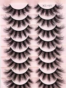 HBZGTLAD 10 Pairs 3D Faux Mink Eyelashes, Natural & Dramatic Fluffy Long False Lashes Strip Lashes,Lashes,Eyelashes,Fake Lashes - Black - View 8