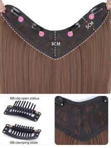 夾片長款直筒合成纖維接髮