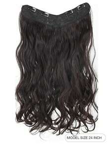 夾片長款小波浪合成纖維接髮 - 巧克力棕 - 查看 2